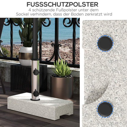 Halbrunder Sonnenschirmständer, Granit, 25 kg, für Stöcke von 32-48 mm