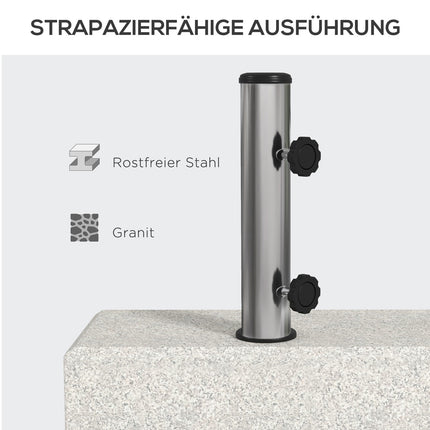Halbrunder Sonnenschirmständer, Granit, 25 kg, für Stöcke von 32-48 mm
