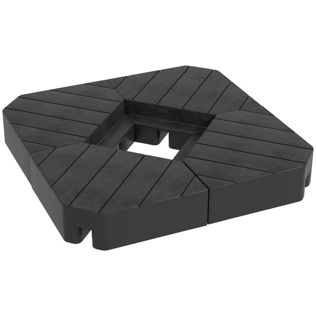 Schwarze Gewichte für Sonnenschirmständer, 4er-Set, befüllbarer Sockel