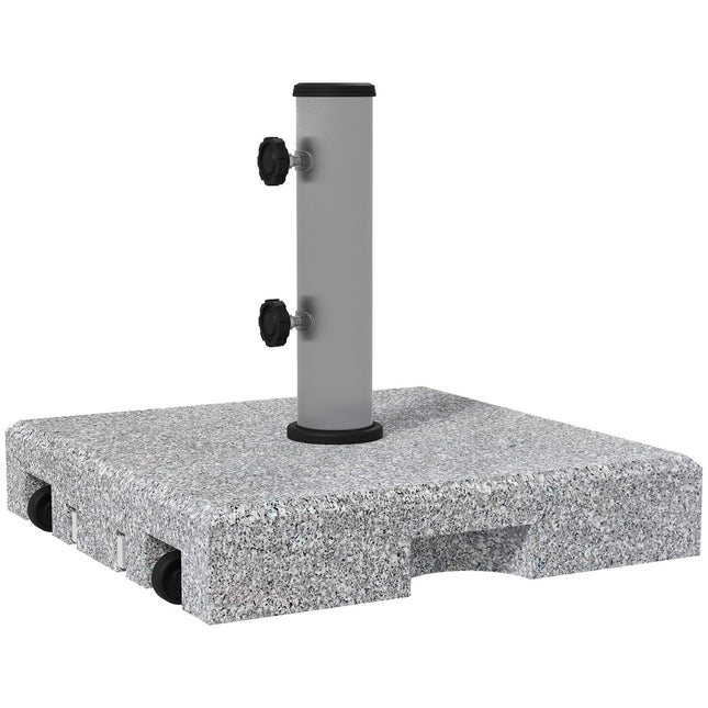 Granit-Sonnenschirmständer, 28kg mit Rollen – Passend für Ø32-48mm Stangen