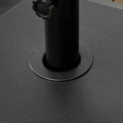 Pied de parasol à roulettes pour mâts Ø38/48mm, 43kg d'eau ou 60kg de sable, pied métallique stable pour jardin et terrasse