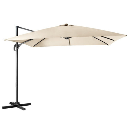 Parasol with 3 tilt settings for gardens, terraces, cafes, 300 x 300 x 273 cm, beige