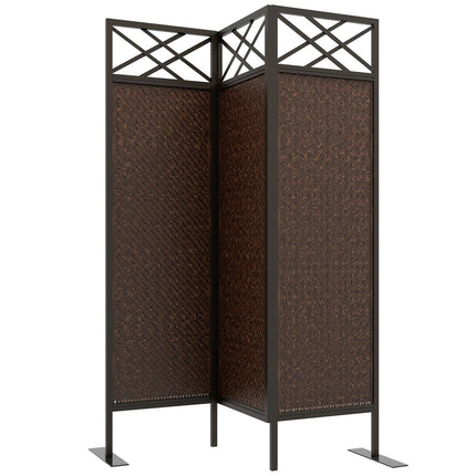 Gartenzimmerteiler, Rattan-Optik, UV-beständig, 148x181 cm