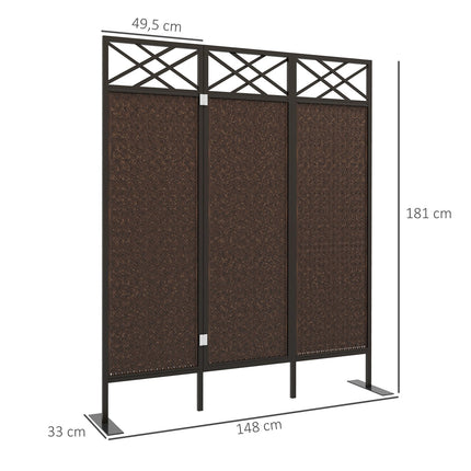 Gartenzimmerteiler, Rattan-Optik, UV-beständig, 148x181 cm