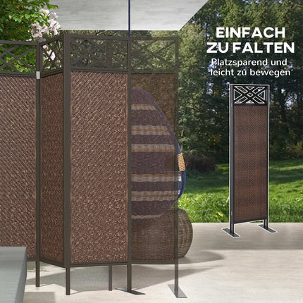Gartenzimmerteiler, Rattan-Optik, UV-beständig, 148x181 cm