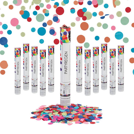 Partypopper, 12er-Pack, 40 cm, buntes Konfetti