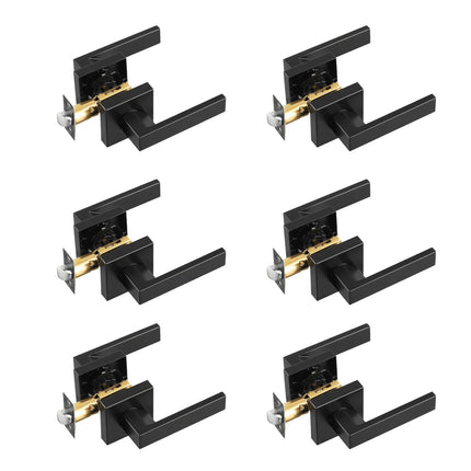Passage Door Lever Handle Set, Matte Black, 6-Pack