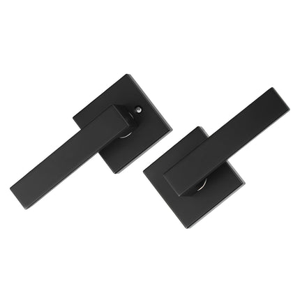 Passage Door Lever, Matte Black, Reversible 45-Degree Turn