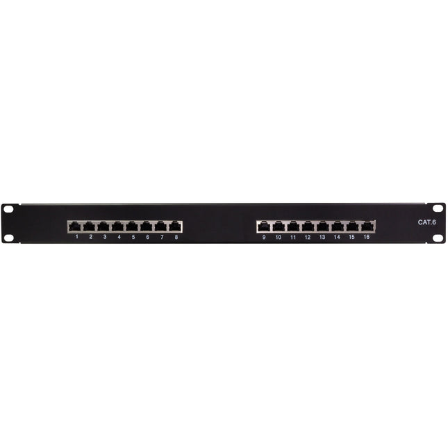Patchpanel 16-Ports Cat6 für 19"-Rack U1 Schwarz