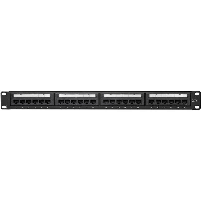 Patchpanel 24-Ports Cat6 für 19"-Rack U1 Schwarz