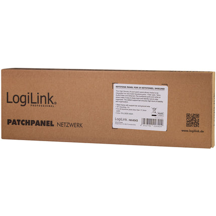 Patchpanel für 24 Keystone-Buchsen für 19" Rack U1 Schwarz