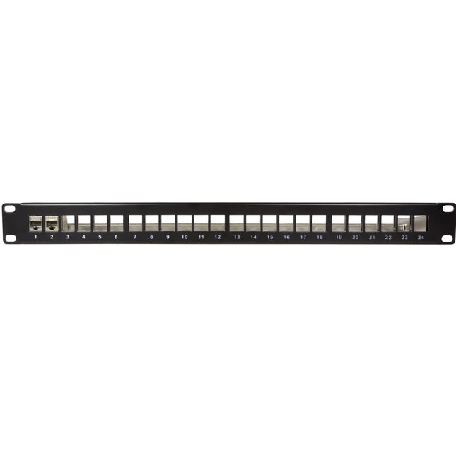 Patchpanel für 24 Keystone-Buchsen für 19" Rack U1 Schwarz