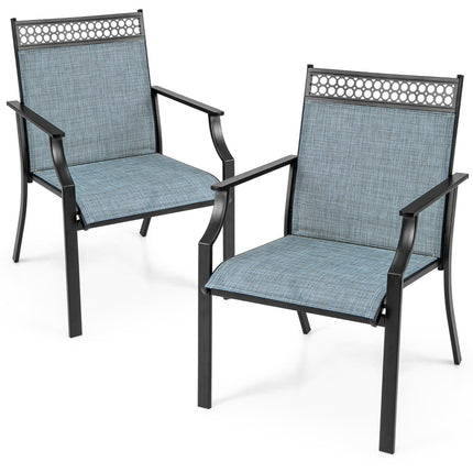 Terrassenstühle 2er-Set, wetterfestes, atmungsaktives Gewebe, Blau