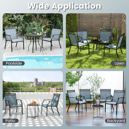 Terrassenstühle 2er-Set, wetterfestes, atmungsaktives Gewebe, Blau