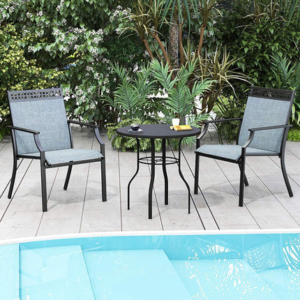 Terrassenstühle 2er-Set, wetterfestes, atmungsaktives Gewebe, Blau