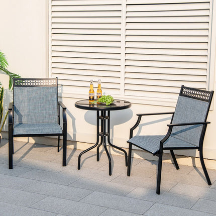 Terrassenstühle 2er-Set, wetterfestes, atmungsaktives Gewebe, Blau