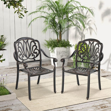 Terrassenstühle, 2er-Set Aluminium-Sessel