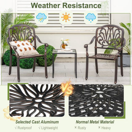 Terrassenstühle, 2er-Set Aluminium-Sessel