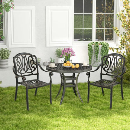 Terrassenstühle, 2er-Set Aluminium-Sessel
