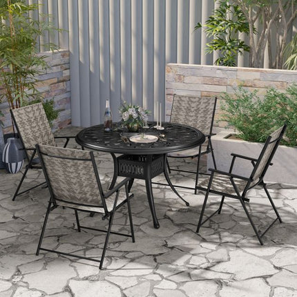 Patio Folding Chairs Set of 2, Armrests, PE Rattan