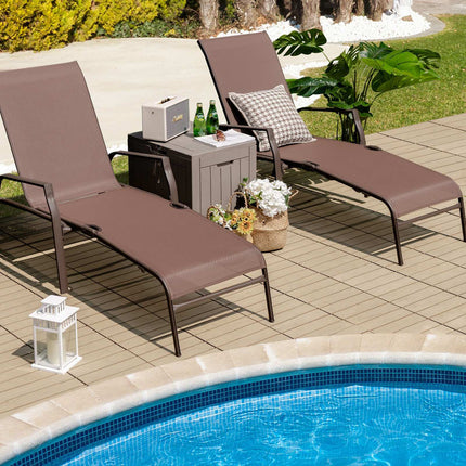 Terrassen-Klappliegestuhl-Set, 2er-Pack, verstellbare Rückenlehne