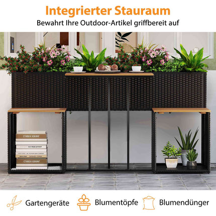Patio Furniture Set with Raised Garden Bed, Black