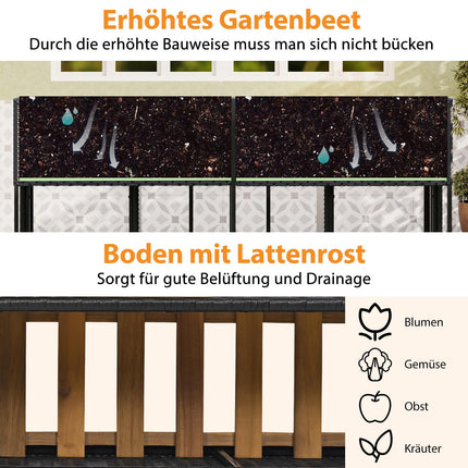 Patio Furniture Set with Raised Garden Bed, Black