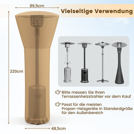 Terrassenheizstrahler-Abdeckung, wetterfestes Oxford-Gewebe, Beige