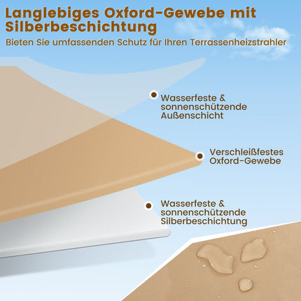 Terrassenheizstrahler-Abdeckung, wetterfestes Oxford-Gewebe, Beige