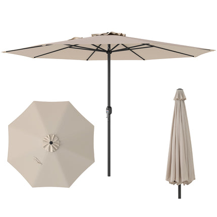 Sonnenschirm für Terrasse, 3,6 m, mit Kurbel, Beige