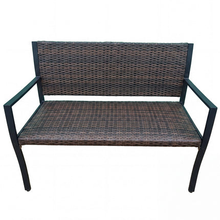 Terrasbank van rotan, gemengd bruin, draagvermogen 800 lbs