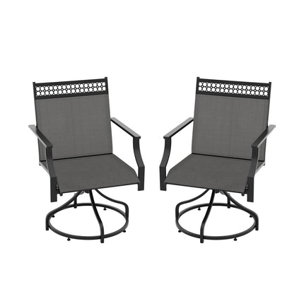 Patio Swivel Dining Chairs, Set of 2, Quick-Dry, Gray