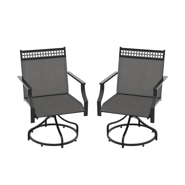 Terrassen-Schwingstühle, 2er-Set, schnelltrocknend, Grau