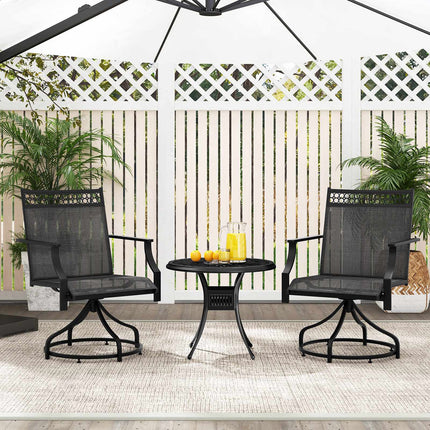 Patio Swivel Dining Chairs, Set of 2, Quick-Dry, Gray