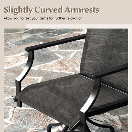 Patio Swivel Dining Chairs, Set of 2, Quick-Dry, Gray
