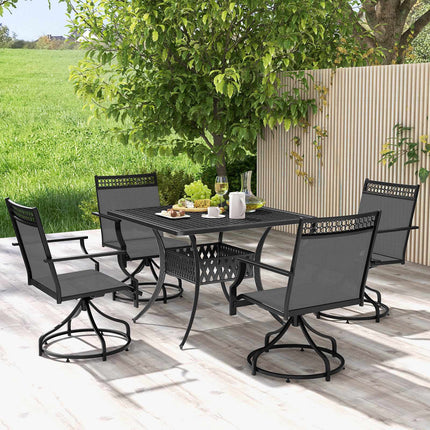 Patio Swivel Dining Chairs, Set of 2, Quick-Dry, Gray
