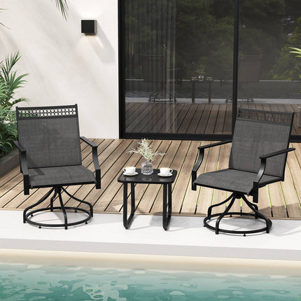 Patio Swivel Dining Chairs, Set of 2, Quick-Dry, Gray