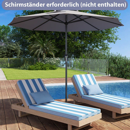 Patio Umbrella 250 cm with Crank, 8 Ribs, Grey