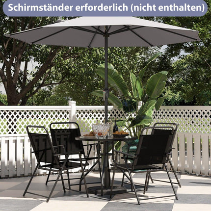 Patio Umbrella 250 cm with Crank, 8 Ribs, Grey