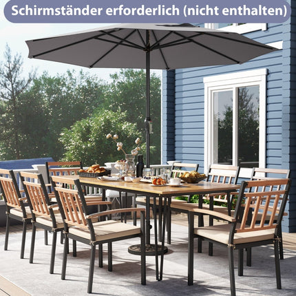 Patio Umbrella 250 cm with Crank, 8 Ribs, Grey
