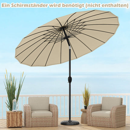 Sonnenschirm 258 cm, Beige, Kurbelmechanismus, Kippfunktion 35