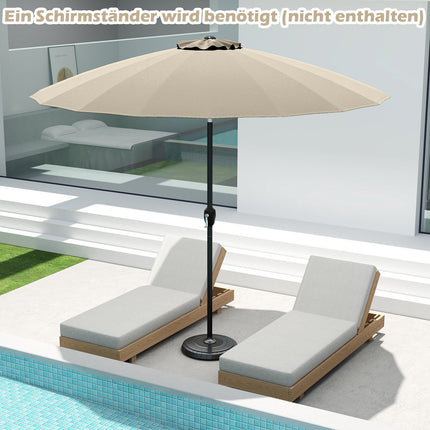 Sonnenschirm 258 cm, Beige, Kurbelmechanismus, Kippfunktion 35