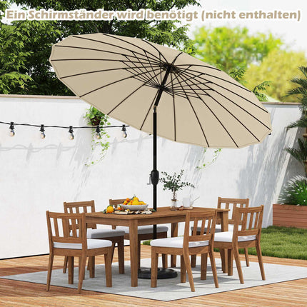 Sonnenschirm 258 cm, Beige, Kurbelmechanismus, Kippfunktion 35