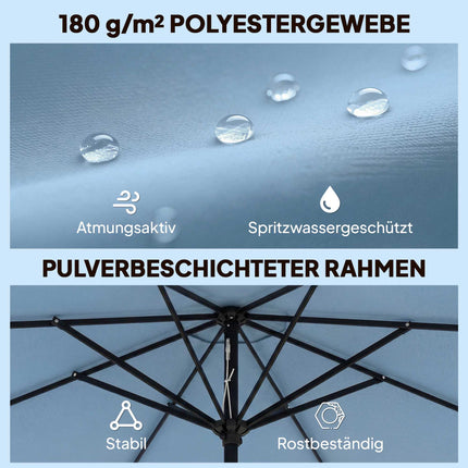 Sonnenschirm, 265 cm, neigbar, blau