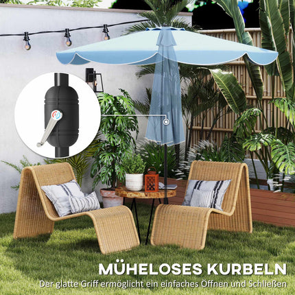 Sonnenschirm, 265 cm, neigbar, blau