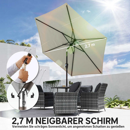 Sonnenschirm, 270 cm, UPF 50+ UV-Schutz