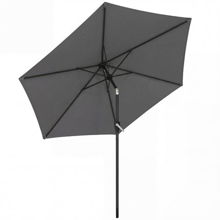 Patio Umbrella, 270cm, UV 50+ Protection, Dark Grey