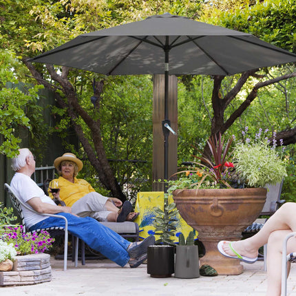 Patio Umbrella, 270cm, UV 50+ Protection, Dark Grey