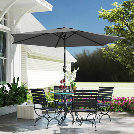 Patio Umbrella, 270cm, UV 50+ Protection, Dark Grey