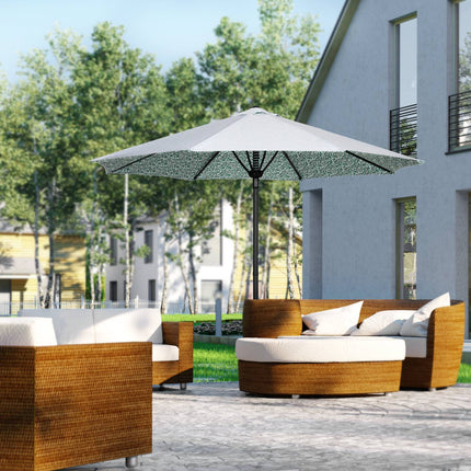 Großer grüner Sonnenschirm mit Metallstange - Ø292 cm